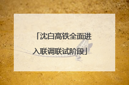 沈白高铁全面进入联调联试阶段