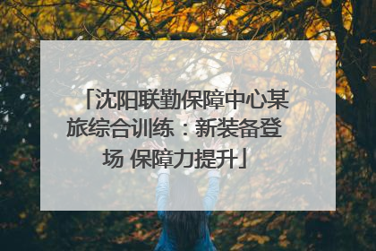 沈阳联勤保障中心某旅综合训练：新装备登场 保障力提升