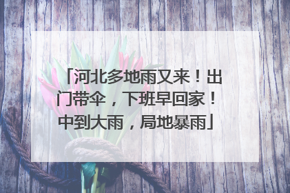河北多地雨又来！出门带伞，下班早回家！中到大雨，局地暴雨