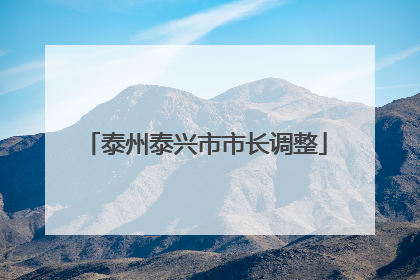 泰州泰兴市市长调整