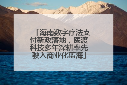 海南数字疗法支付新政落地，医渡科技多年深耕率先驶入商业化蓝海