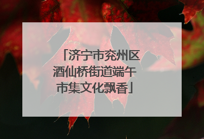 济宁市兖州区酒仙桥街道端午市集文化飘香