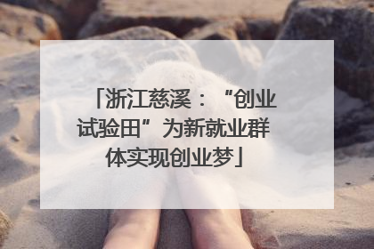 浙江慈溪：“创业试验田”为新就业群体实现创业梦