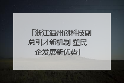 浙江温州创科技副总引才新机制 塑民企发展新优势