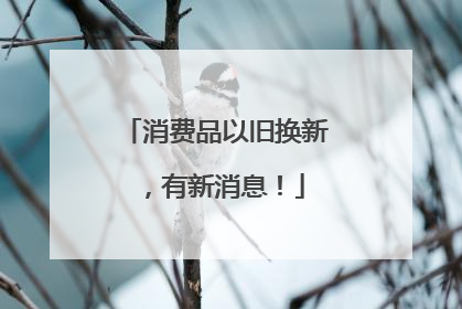 消费品以旧换新，有新消息！
