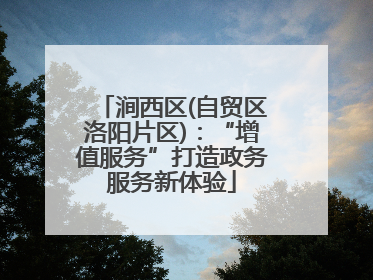 涧西区(自贸区洛阳片区)：“增值服务”打造政务服务新体验