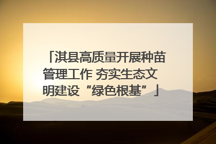 淇县高质量开展种苗管理工作 夯实生态文明建设“绿色根基”