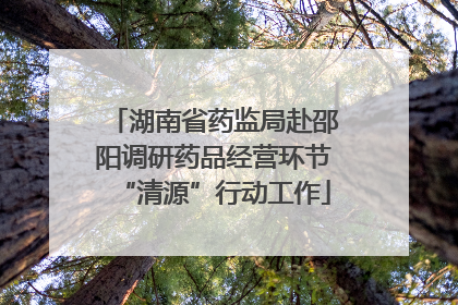 湖南省药监局赴邵阳调研药品经营环节“清源”行动工作