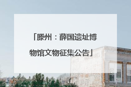 滕州：薛国遗址博物馆文物征集公告