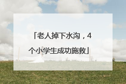 老人掉下水沟，4个小学生成功施救