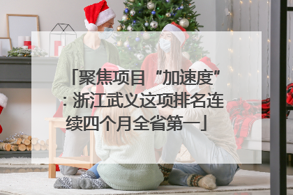 聚焦项目“加速度”：浙江武义这项排名连续四个月全省第一