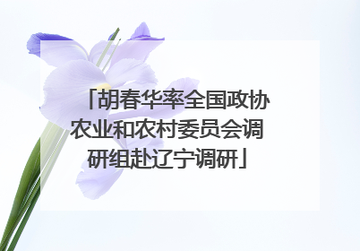胡春华率全国政协农业和农村委员会调研组赴辽宁调研