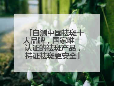 自测中国祛斑十大品牌，国家唯一认证的祛斑产品，持证祛斑更安全