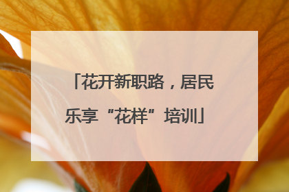 花开新职路，居民乐享“花样”培训
