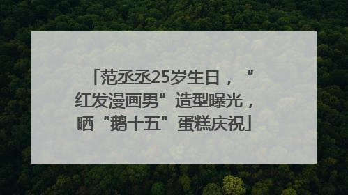 范丞丞25岁生日，“红发漫画男”造型曝光，晒“鹅十五”蛋糕庆祝