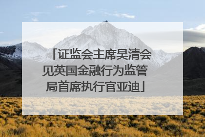 证监会主席吴清会见英国金融行为监管局首席执行官亚迪