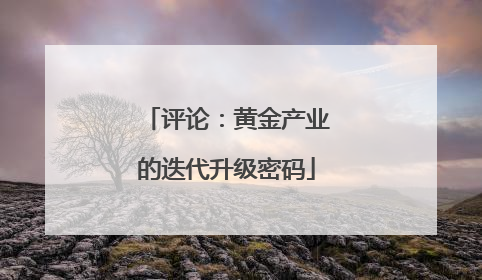 评论：黄金产业的迭代升级密码