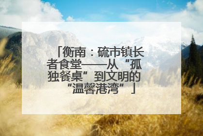 衡南：硫市镇长者食堂——从“孤独餐桌”到文明的“温馨港湾”