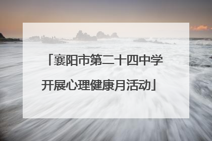 襄阳市第二十四中学开展心理健康月活动