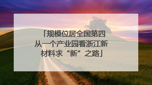 规模位居全国第四 从一个产业园看浙江新材料求“新”之路