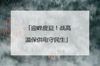 迎峰度夏！战高温保供电守民生