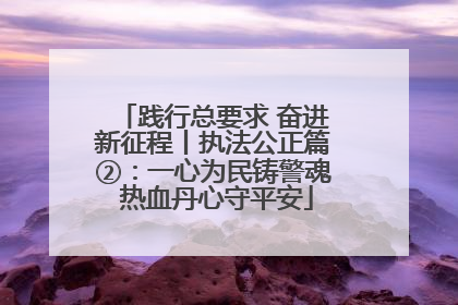 践行总要求 奋进新征程丨执法公正篇②：一心为民铸警魂 热血丹心守平安
