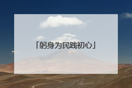 躬身为民践初心