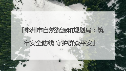 郴州市自然资源和规划局：筑牢安全防线 守护群众平安
