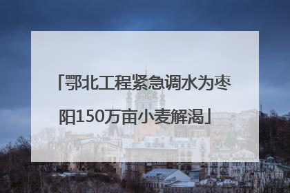 鄂北工程紧急调水为枣阳150万亩小麦解渴