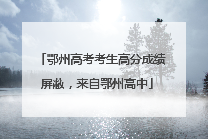 鄂州高考考生高分成绩屏蔽，来自鄂州高中