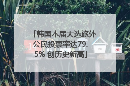 韩国本届大选旅外公民投票率达79.5% 创历史新高