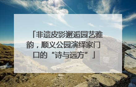 非遗皮影邂逅园艺雅韵，顺义公园演绎家门口的“诗与远方”