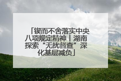 锲而不舍落实中央八项规定精神丨湖南探索“无扰督查”深化基层减负