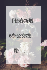 长春新增6条公交线路！