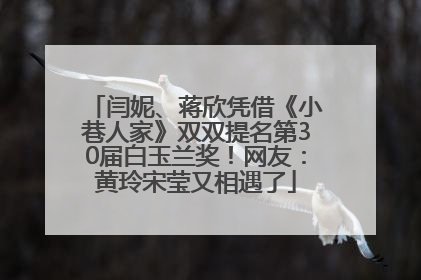 闫妮、蒋欣凭借《小巷人家》双双提名第30届白玉兰奖！网友：黄玲宋莹又相遇了