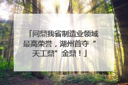 问鼎我省制造业领域最高荣誉，湖州首夺“天工鼎”金鼎！