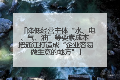 降低经营主体“水、电、气、油”等要素成本 把通江打造成“企业容易做生意的地方”
