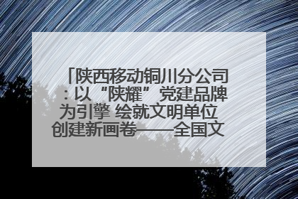 陕西移动铜川分公司：以“陕耀”党建品牌为引擎 绘就文明单位创建新画卷——全国文明单位创建纪实