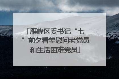 雁峰区委书记“七一”前夕看望慰问老党员和生活困难党员
