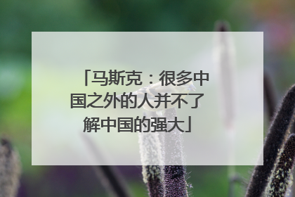 马斯克：很多中国之外的人并不了解中国的强大
