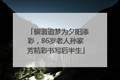 骥翁追梦为夕阳添彩，86岁老人孙家芳精彩书写后半生