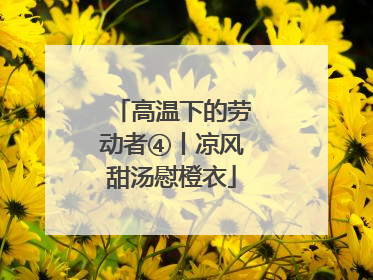 高温下的劳动者④丨凉风甜汤慰橙衣
