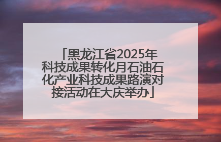 黑龙江省2025年科技成果转化月石油石化产业科技成果路演对接活动在大庆举办