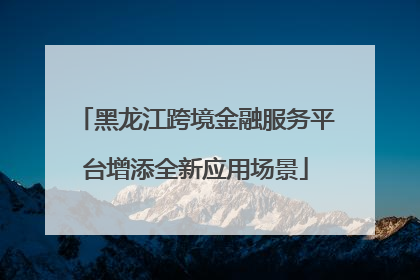 黑龙江跨境金融服务平台增添全新应用场景