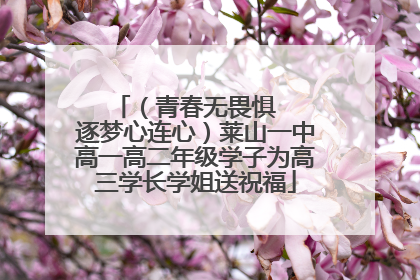 （青春无畏惧   逐梦心连心）莱山一中高一高二年级学子为高三学长学姐送祝福