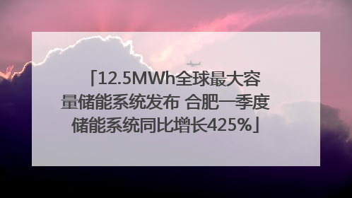 12.5MWh全球最大容量储能系统发布 合肥一季度储能系统同比增长425%