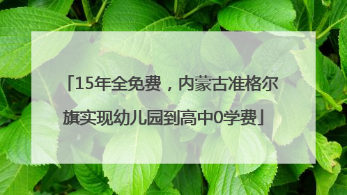 15年全免费，内蒙古准格尔旗实现幼儿园到高中0学费