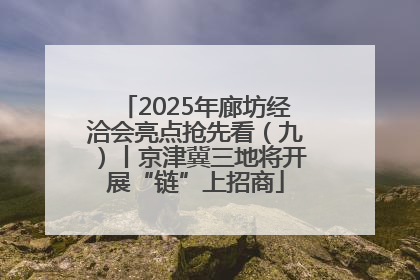 2025年廊坊经洽会亮点抢先看（九）丨京津冀三地将开展“链”上招商