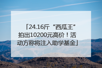 24.16斤“西瓜王”拍出10200元高价！活动方称将注入助学基金
