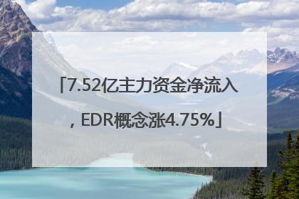 7.52亿主力资金净流入，EDR概念涨4.75%